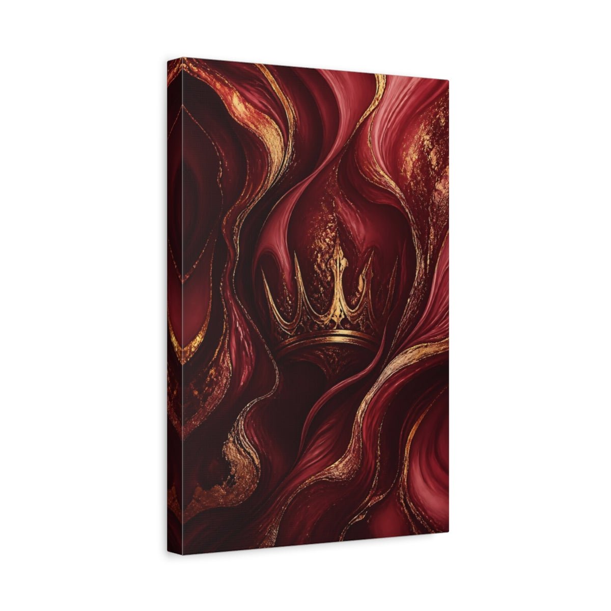 Fairytale Crown Red And Gold Canvas Print – Luxury Decor for Living Room, Above Couch - YesArtYes