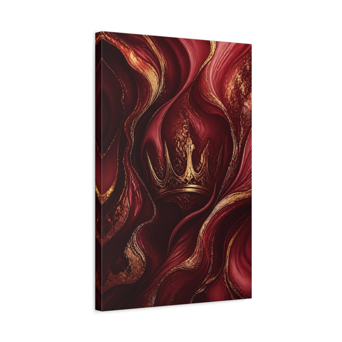 Fairytale Crown Red And Gold Canvas Print – Luxury Decor for Living Room, Above Couch - YesArtYes