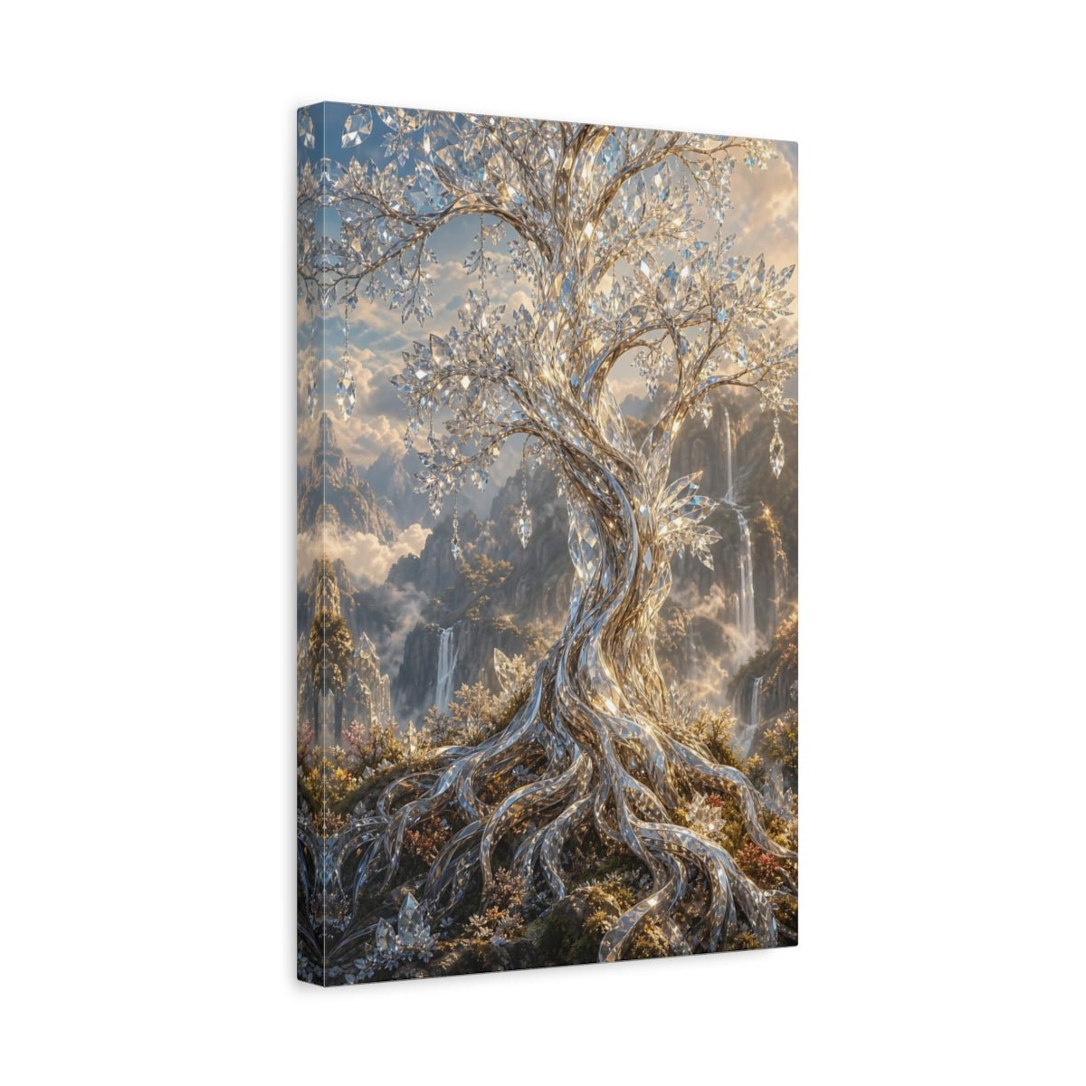 Fairytale Crystal Tree Canvas Print – Fantasy Living Room, Above Couch - YesArtYes