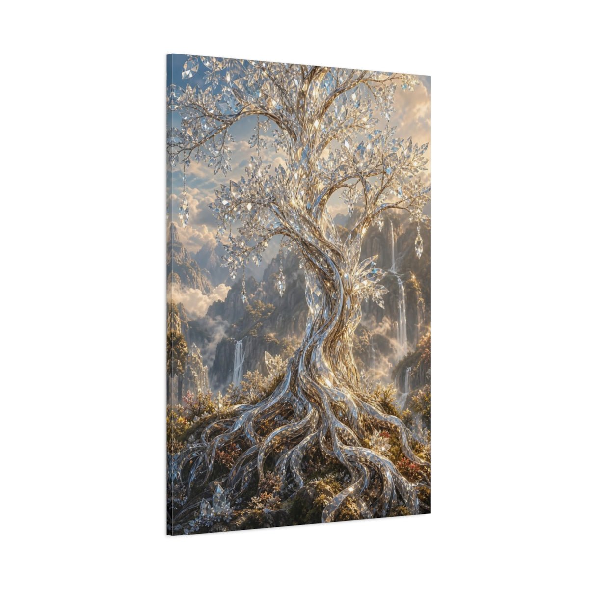 Fairytale Crystal Tree Canvas Print – Fantasy Living Room, Above Couch - YesArtYes