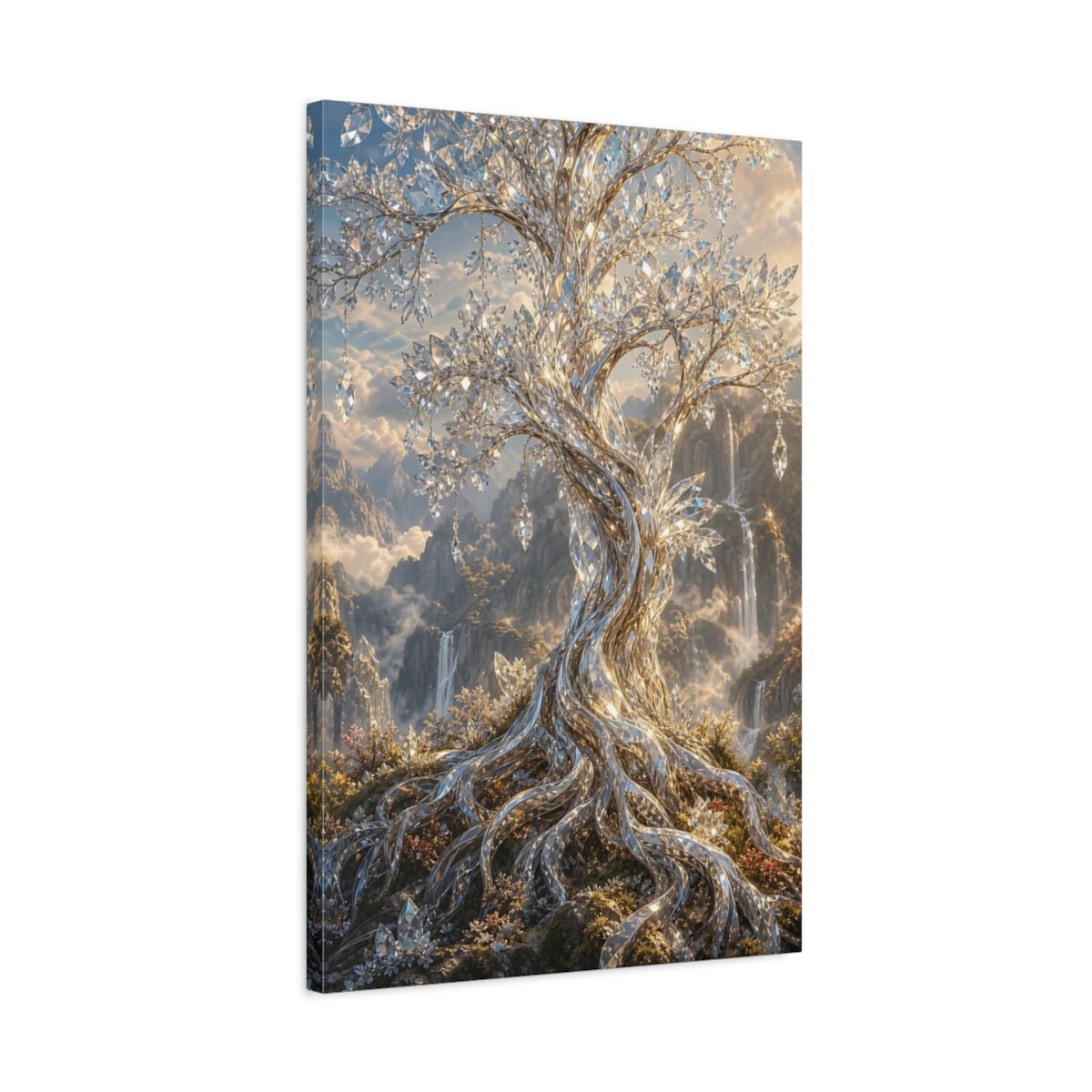Fairytale Crystal Tree Canvas Print – Fantasy Living Room, Above Couch - YesArtYes