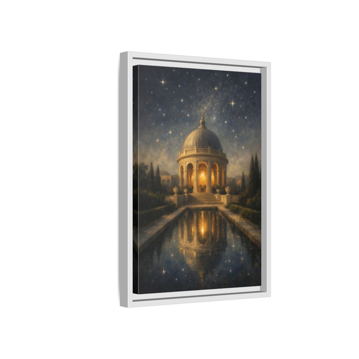 Fairytale Domed Pavilion Gold - Framed Canvas Wall Art Print - YesArtYes