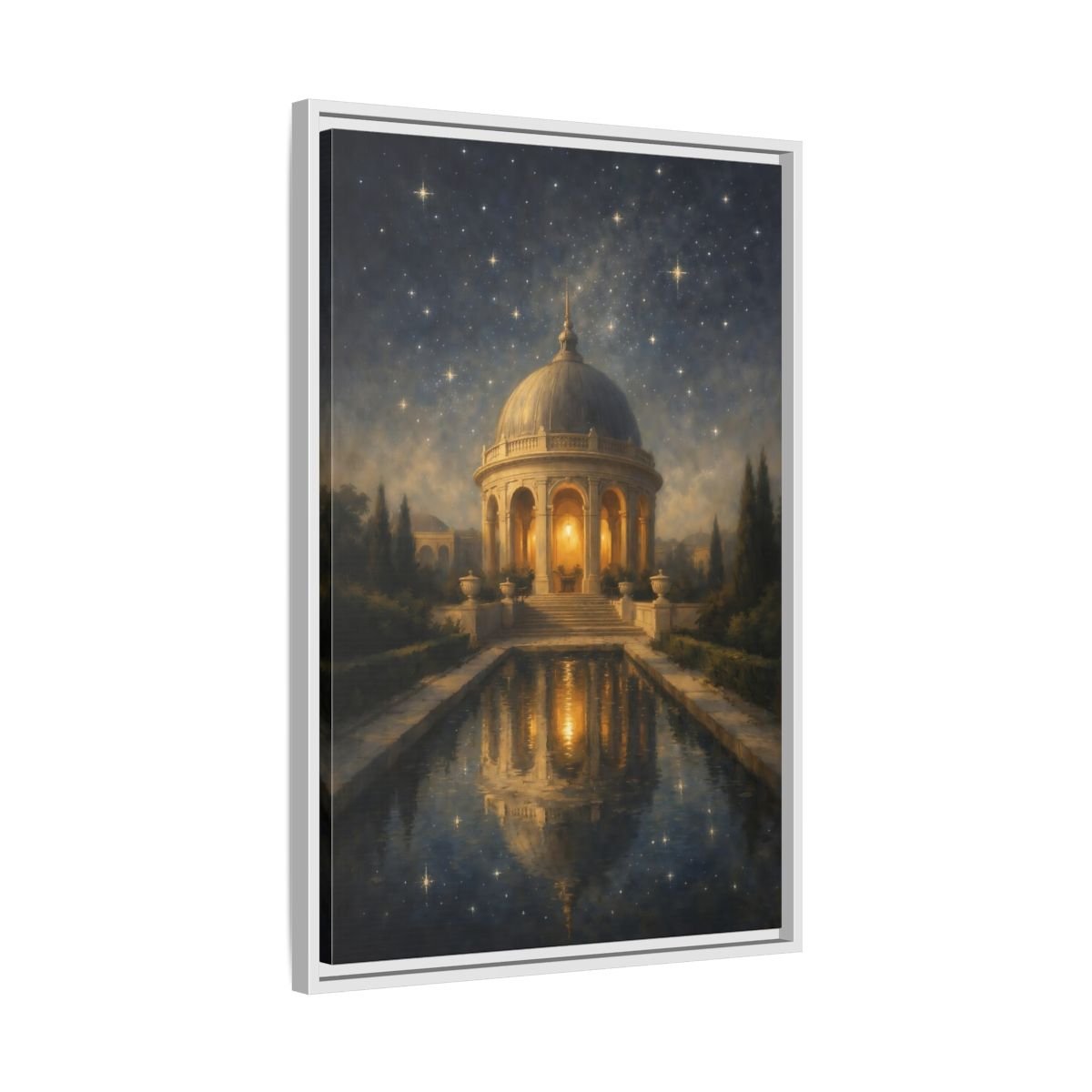 Fairytale Domed Pavilion Gold - Framed Canvas Wall Art Print - YesArtYes