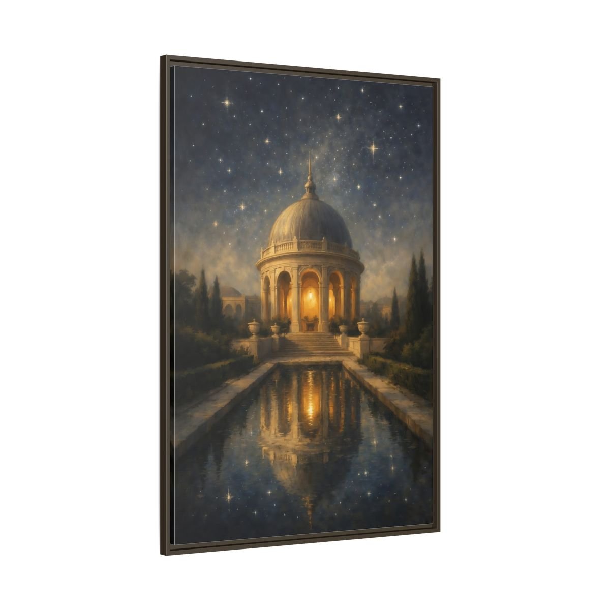 Fairytale Domed Pavilion Gold - Framed Canvas Wall Art Print - YesArtYes