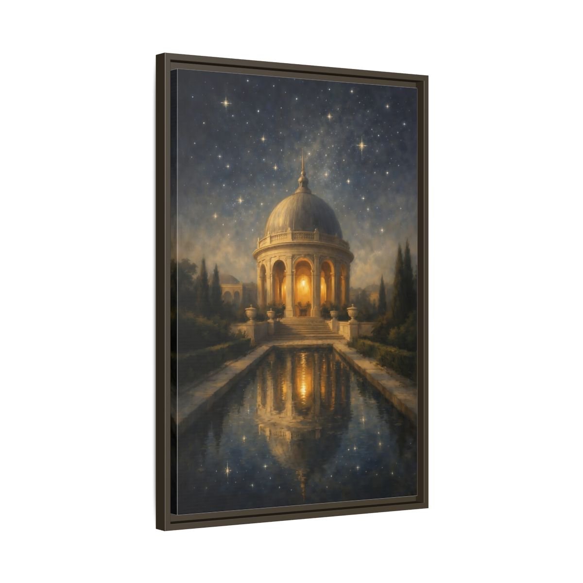 Fairytale Domed Pavilion Gold - Framed Canvas Wall Art Print - YesArtYes