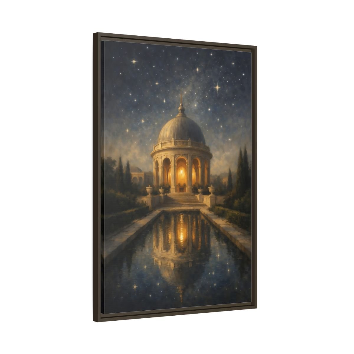 Fairytale Domed Pavilion Gold - Framed Canvas Wall Art Print - YesArtYes