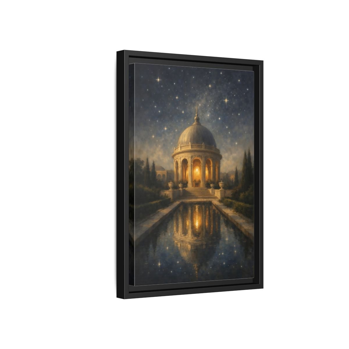 Fairytale Domed Pavilion Gold - Framed Canvas Wall Art Print - YesArtYes