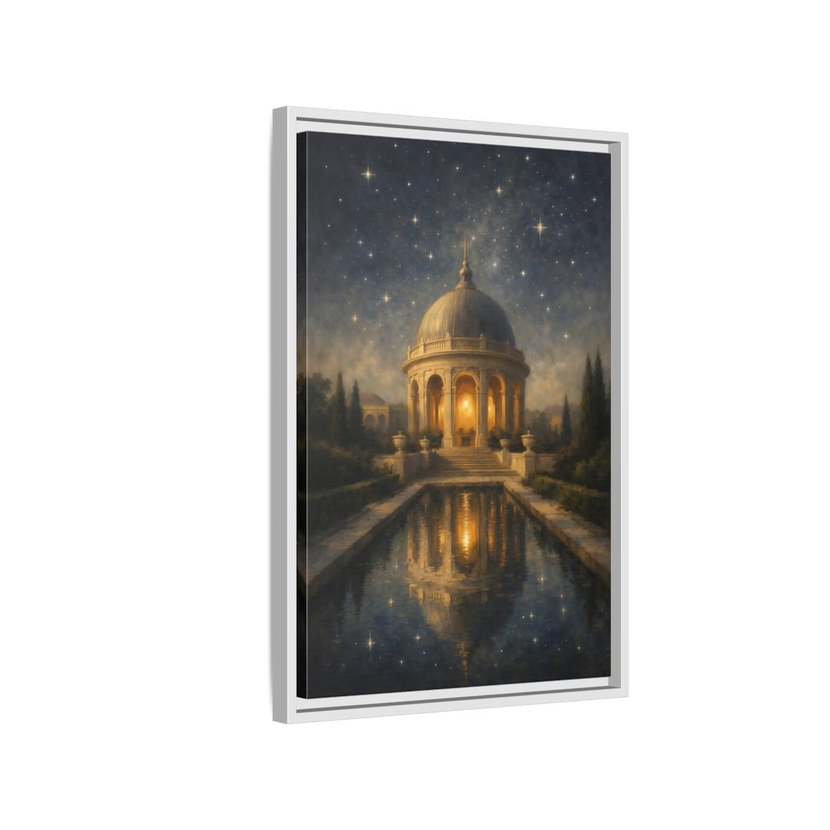 Fairytale Domed Pavilion Gold - Framed Canvas Wall Art Print - YesArtYes