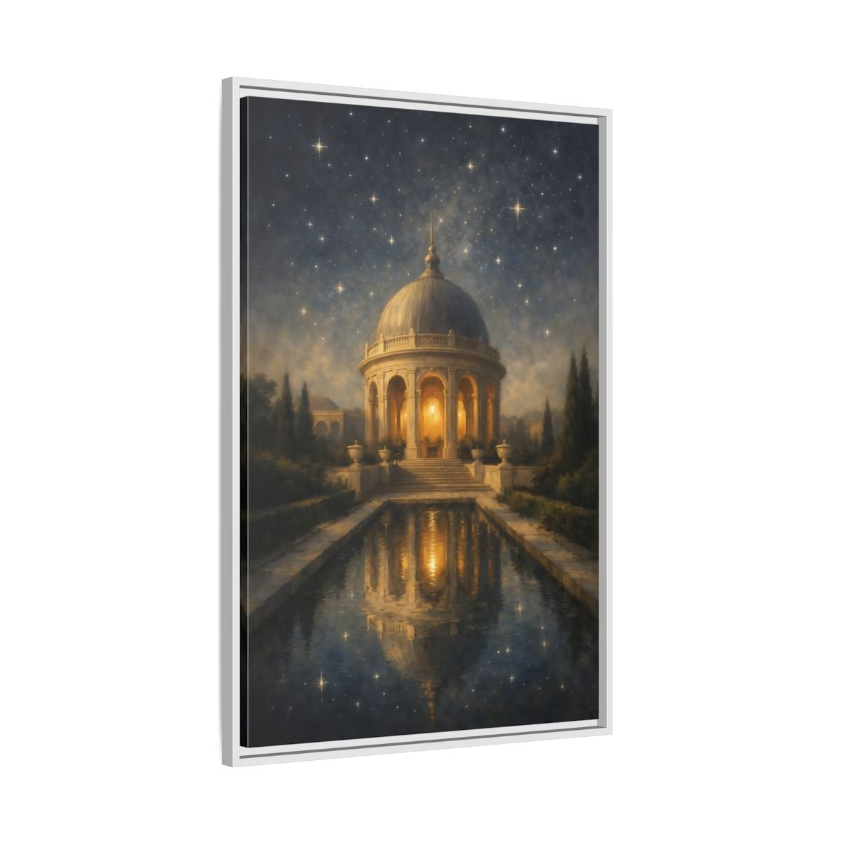 Fairytale Domed Pavilion Gold - Framed Canvas Wall Art Print - YesArtYes
