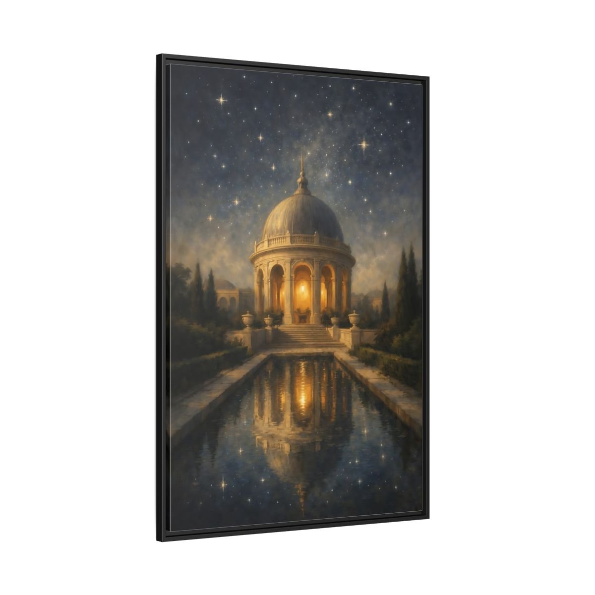 Fairytale Domed Pavilion Gold - Framed Canvas Wall Art Print - YesArtYes