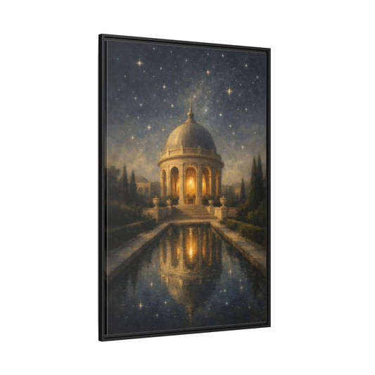 Fairytale Domed Pavilion Gold - Framed Canvas Wall Art Print - YesArtYes