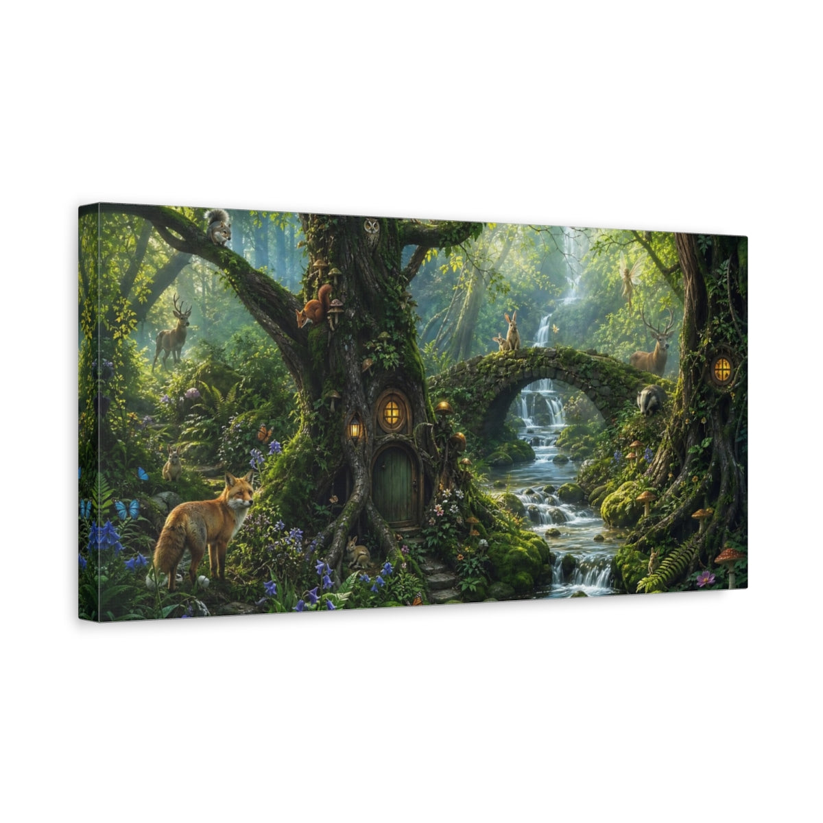 Side Mockup 3. Fairytale Enchanted Forest Enchanted Forest shown as stretched canvas wall art