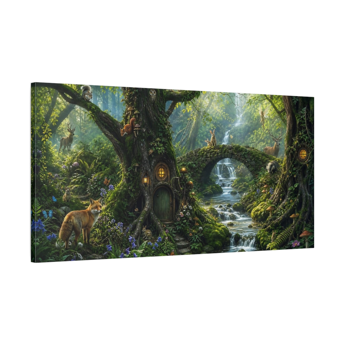 Main Mockup. Fairytale Enchanted Forest Enchanted Forest shown as stretched canvas wall art