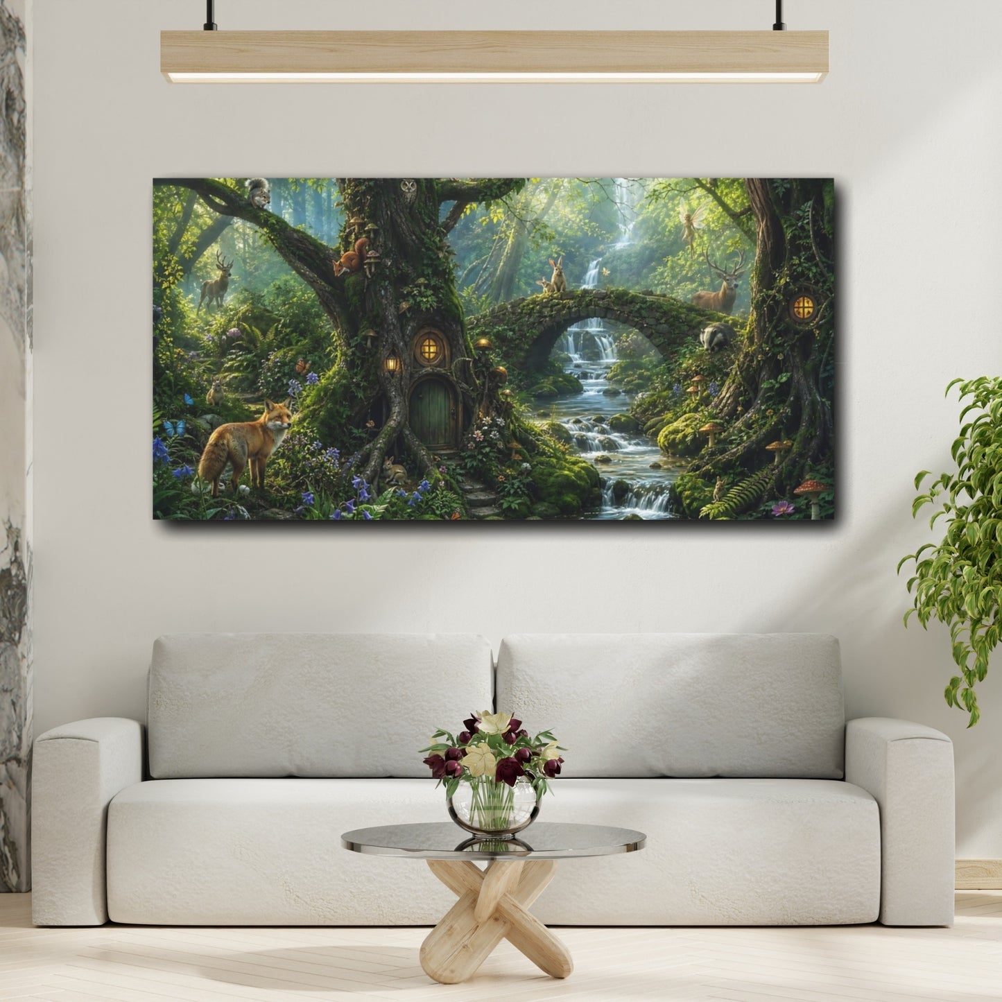 Mockup 4. Fairytale Enchanted Forest Enchanted Forest shown as stretched canvas wall art