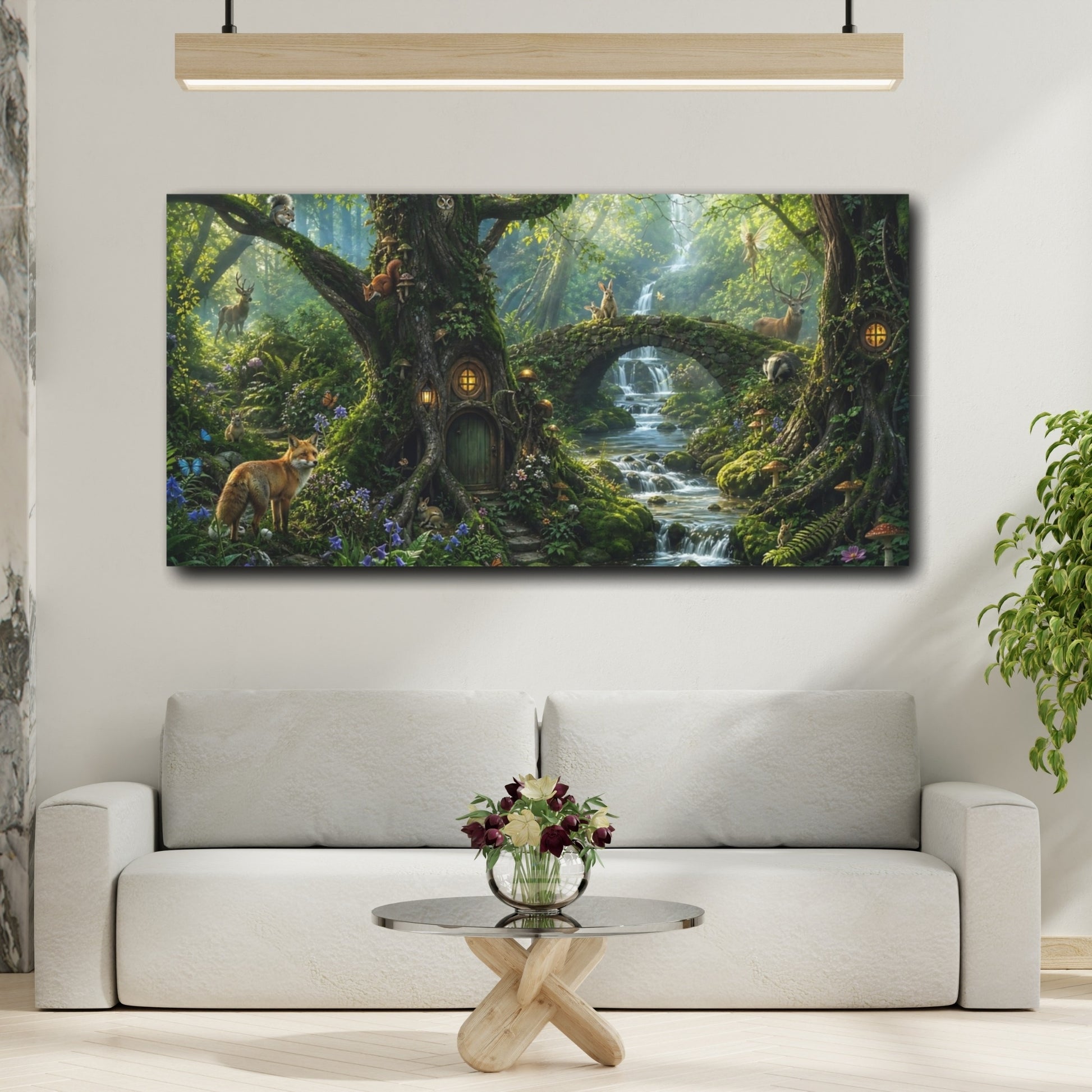 Mockup 4. Fairytale Enchanted Forest Enchanted Forest shown as stretched canvas wall art