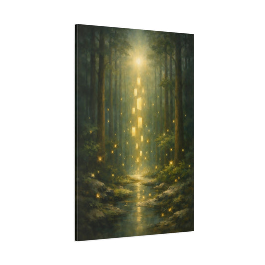 Main Mockup. Fairytale Enchanted Forest Magical Forest shown as stretched canvas wall art
