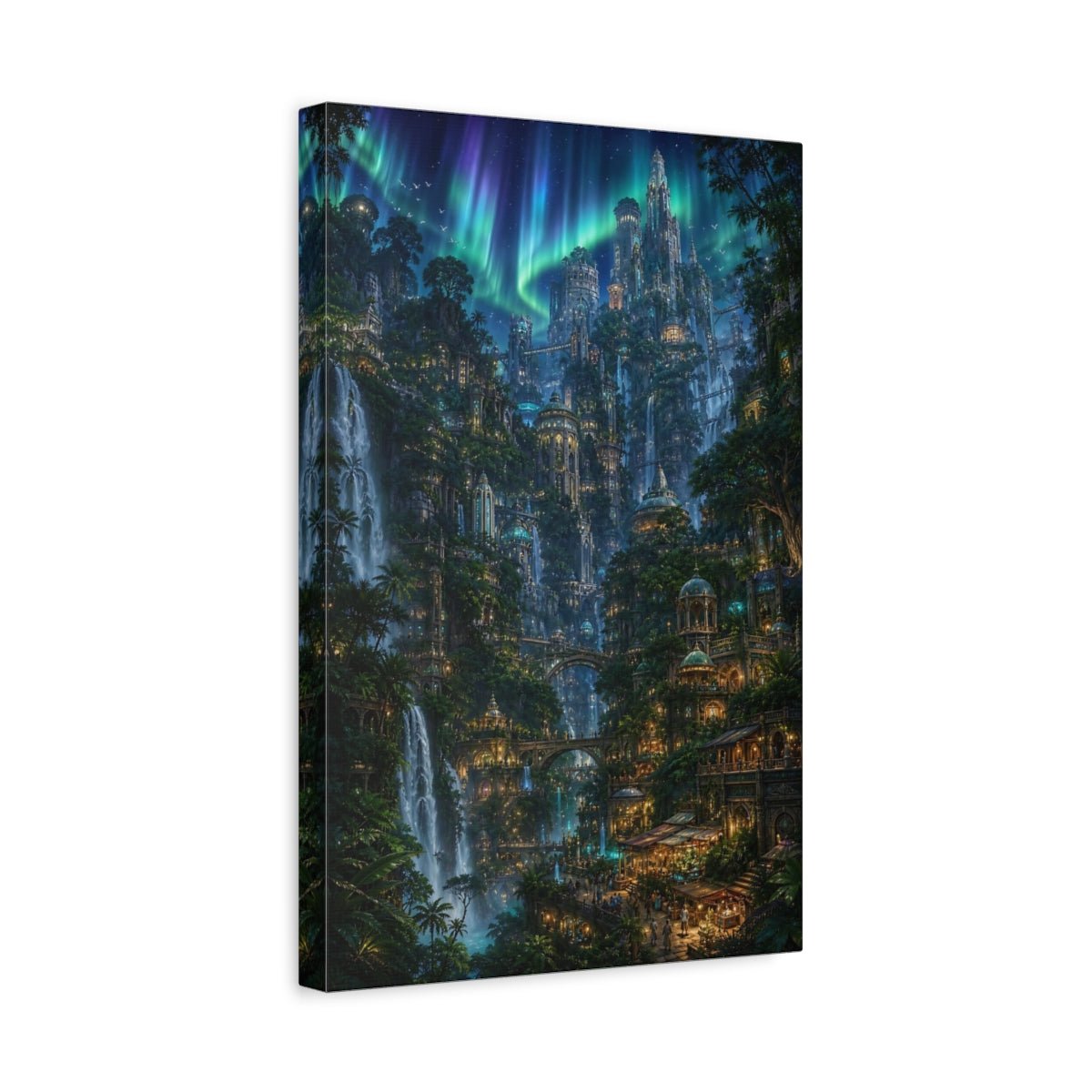 Fairytale Fantasy City Cityscape Canvas Print – Living Room, Above Console Table - YesArtYes