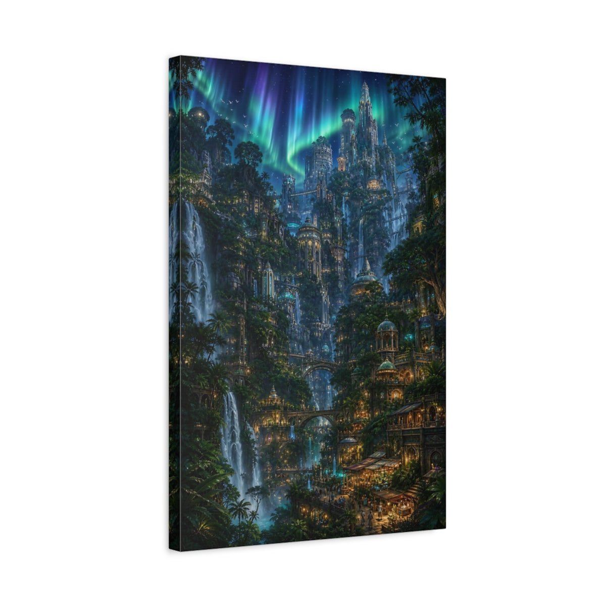 Fairytale Fantasy City Cityscape Canvas Print – Living Room, Above Console Table - YesArtYes