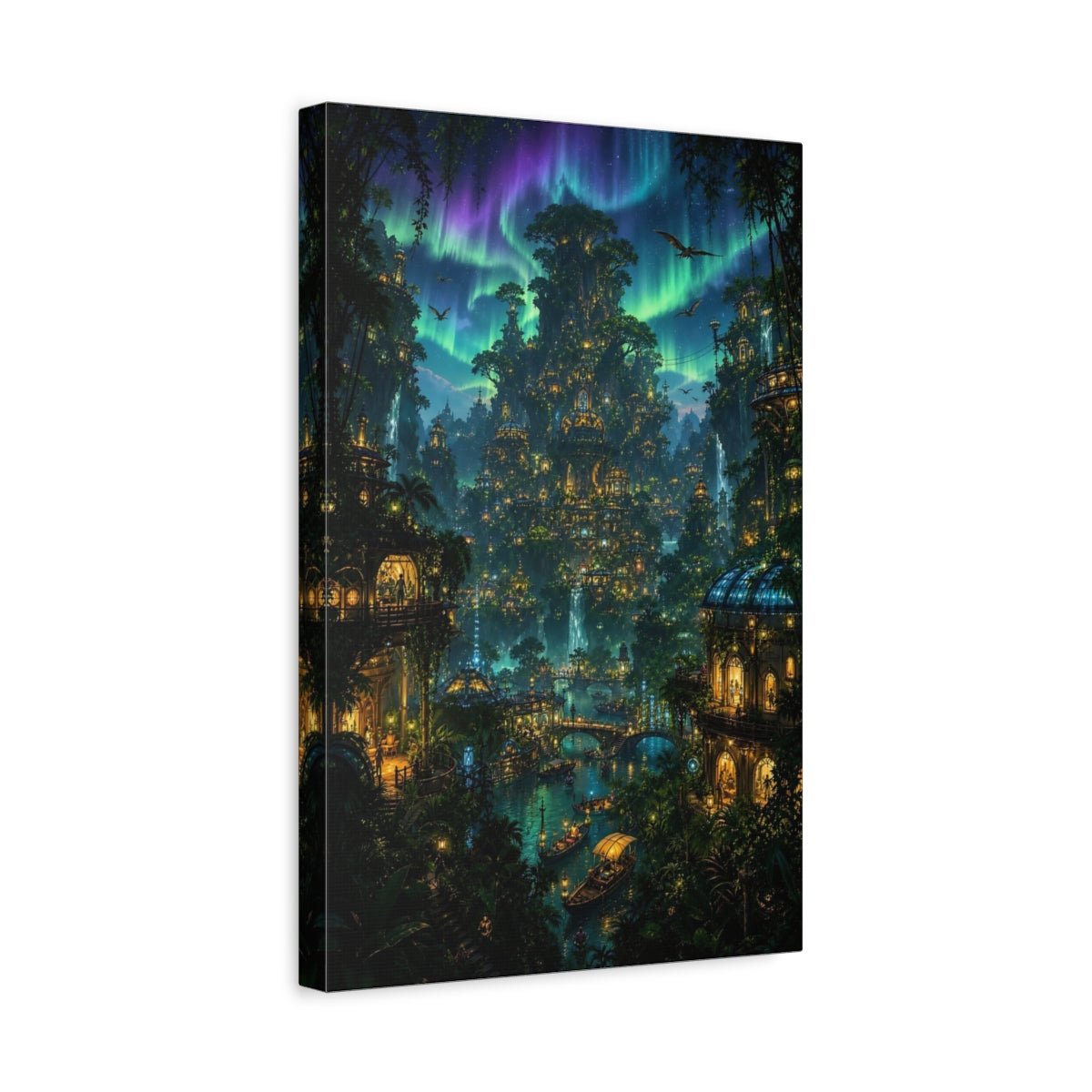 Fairytale Fantasy City Enchanted Forest Canvas Wall Art Print – Living Room Decor, Above Couch - YesArtYes