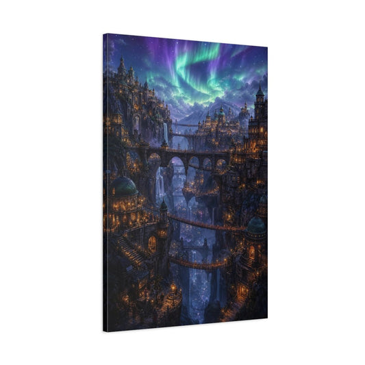 Fairytale Fantasy City Enchanted Landscape Canvas Wall Art Print – Living Room, Above Couch - YesArtYes