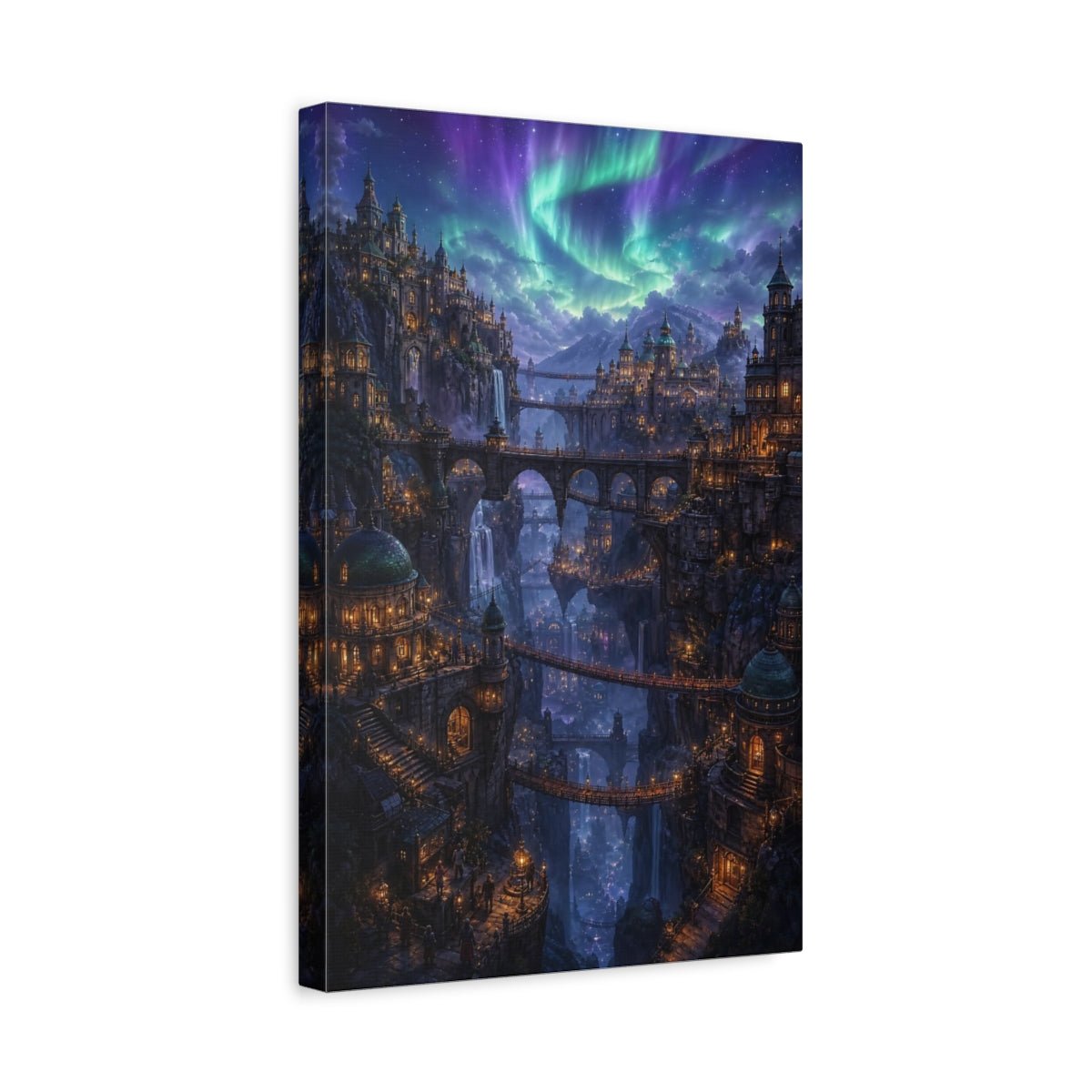 Fairytale Fantasy City Enchanted Landscape Canvas Wall Art Print – Living Room, Above Couch - YesArtYes