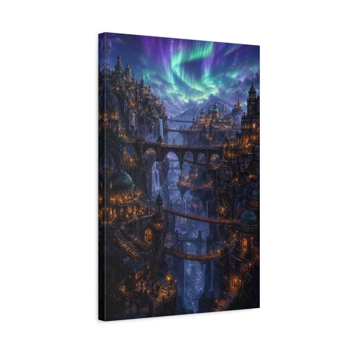 Fairytale Fantasy City Enchanted Landscape Canvas Wall Art Print – Living Room, Above Couch - YesArtYes