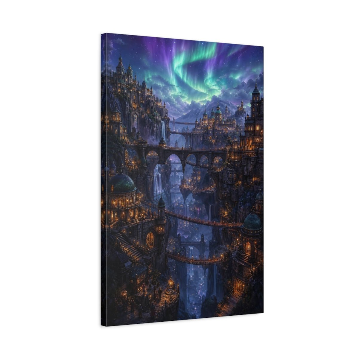 Fairytale Fantasy City Enchanted Landscape Canvas Wall Art Print – Living Room, Above Couch - YesArtYes