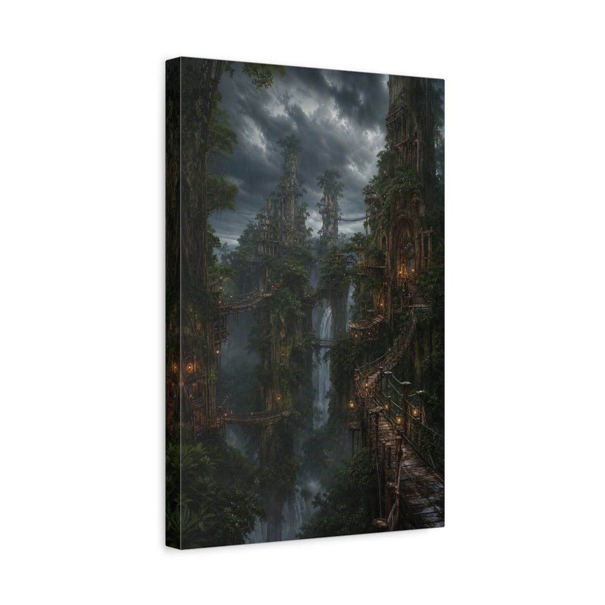 Fairytale Fantasy Forest Green Landscape Canvas Print – Decor for Living Room, Above Sofa - YesArtYes