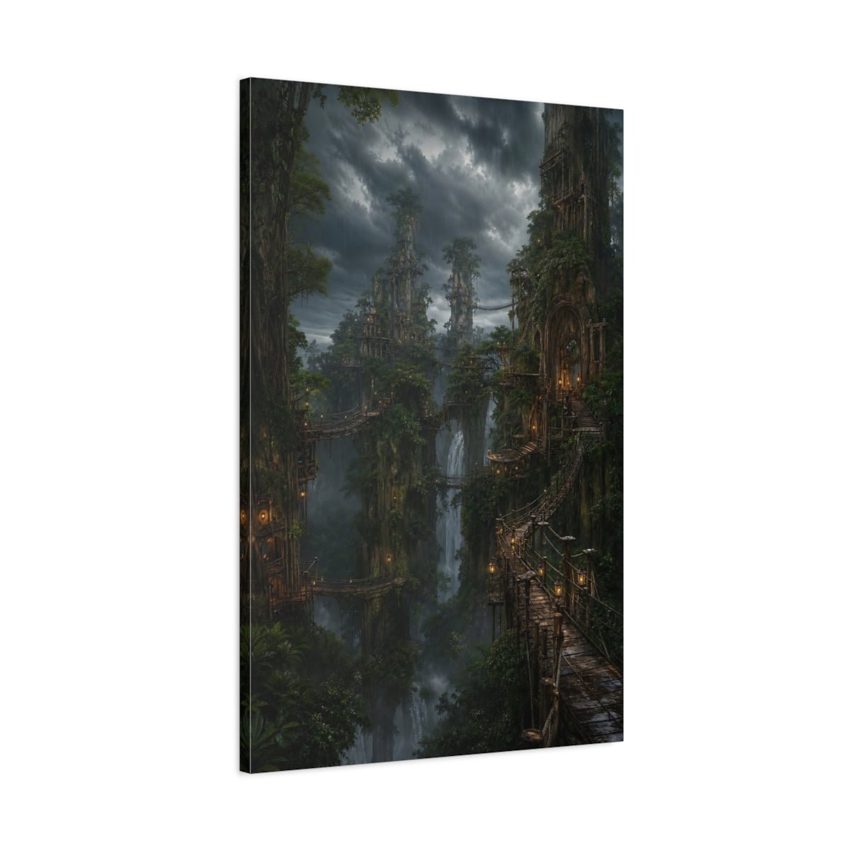 Fairytale Fantasy Forest Green Landscape Canvas Print – Decor for Living Room, Above Sofa - YesArtYes