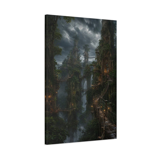 Fairytale Fantasy Forest Green Landscape Canvas Print – Decor for Living Room, Above Sofa - YesArtYes