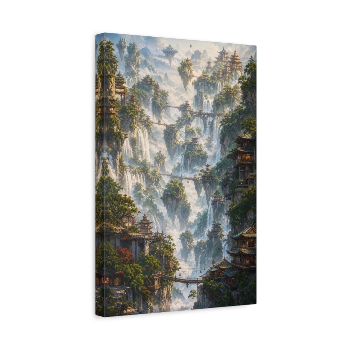 Fairytale Floating Islands Misty Landscape Canvas Print – Fantasy Decor for Living Room, Above Sofa - YesArtYes