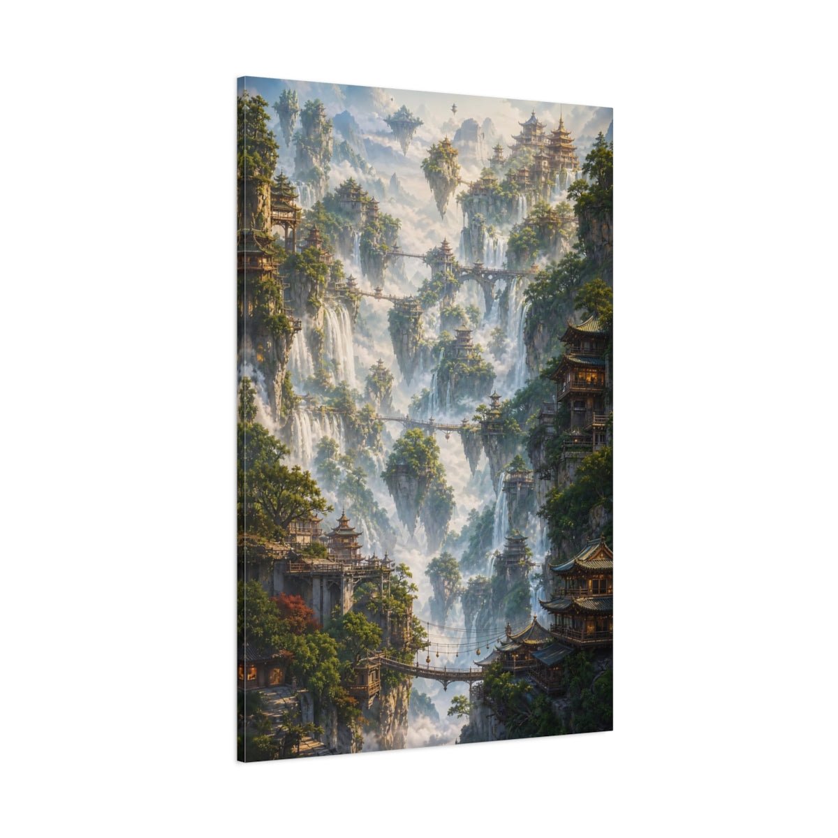 Fairytale Floating Islands Misty Landscape Canvas Print – Fantasy Decor for Living Room, Above Sofa - YesArtYes
