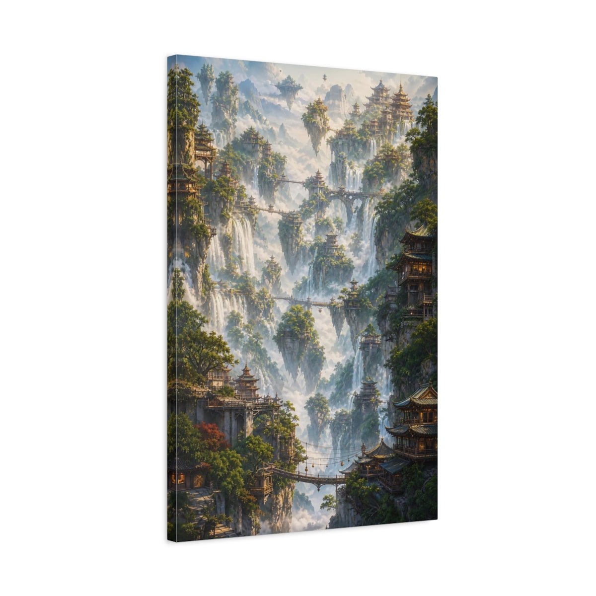 Fairytale Floating Islands Misty Landscape Canvas Print – Fantasy Decor for Living Room, Above Sofa - YesArtYes