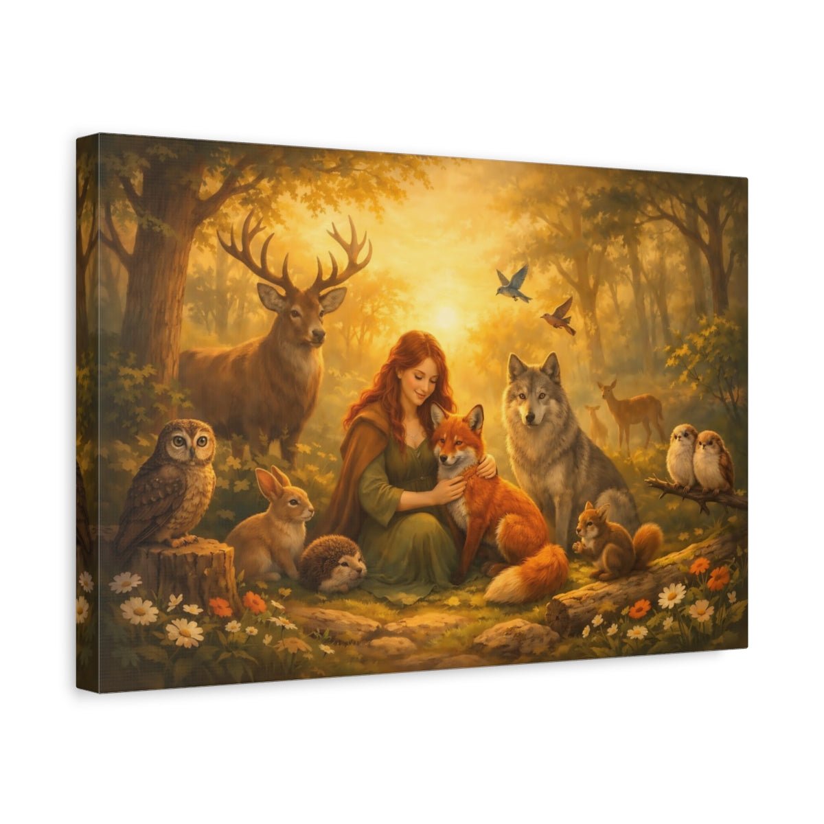 Fairytale Forest Maiden Enchanted - Canvas Wall Art Print - YesArtYes