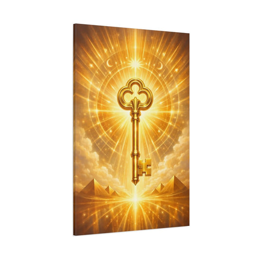 Fairytale Golden Key Gold Radiant - Canvas Wall Art Print - YesArtYes