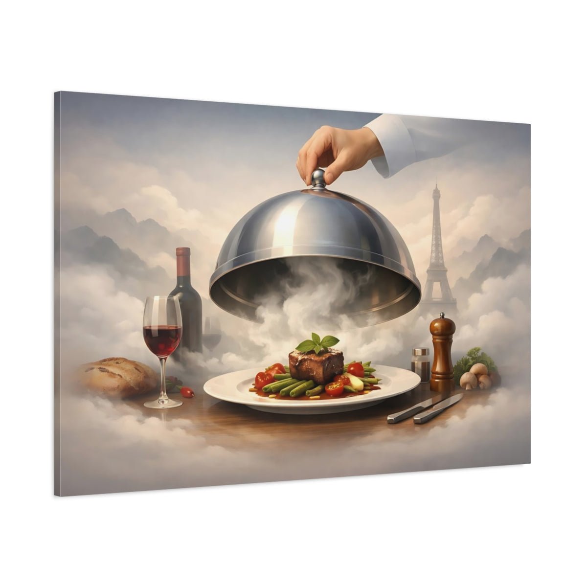 Fairytale Gourmet Meal Parisian Fine Dining - Canvas Wall Art Print - YesArtYes