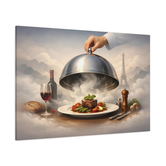 Fairytale Gourmet Meal Parisian Fine Dining - Canvas Wall Art Print - YesArtYes