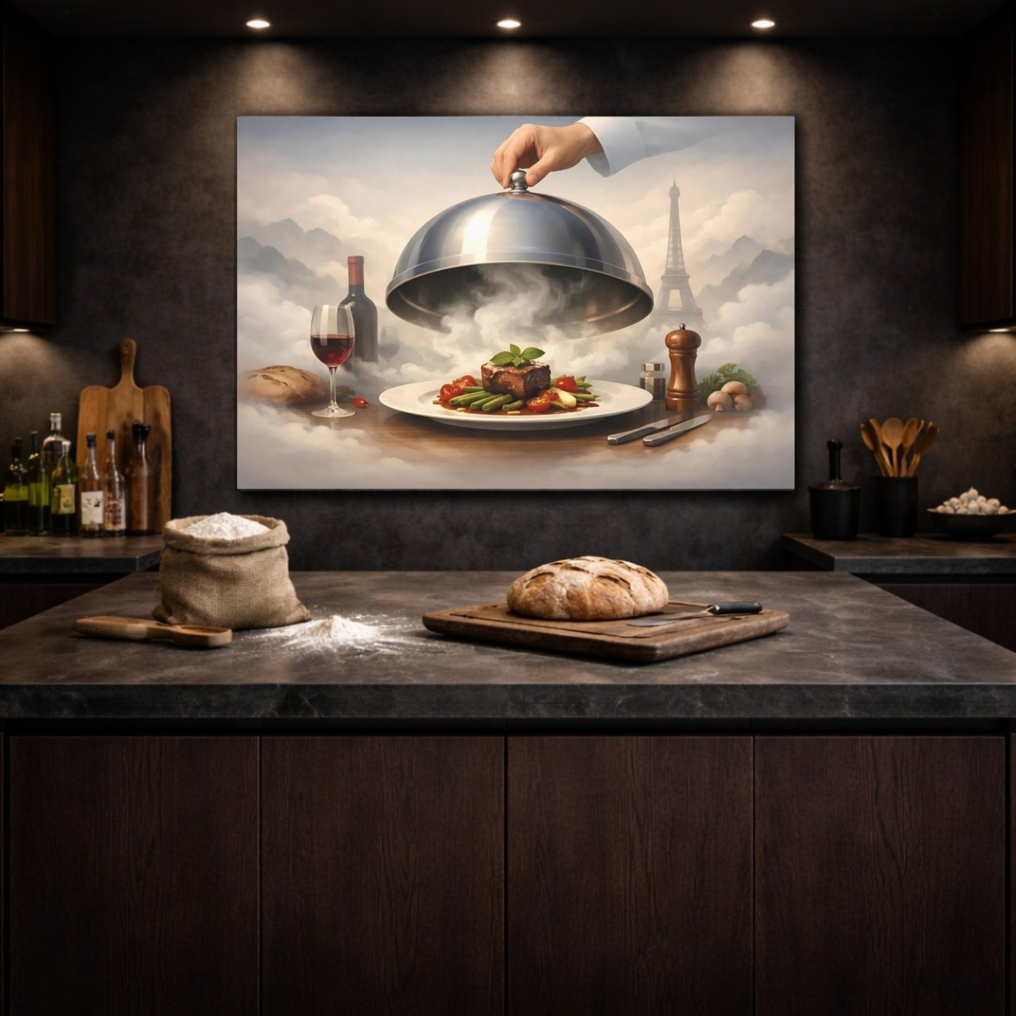 Fairytale Gourmet Meal Parisian Fine Dining - Canvas Wall Art Print - YesArtYes