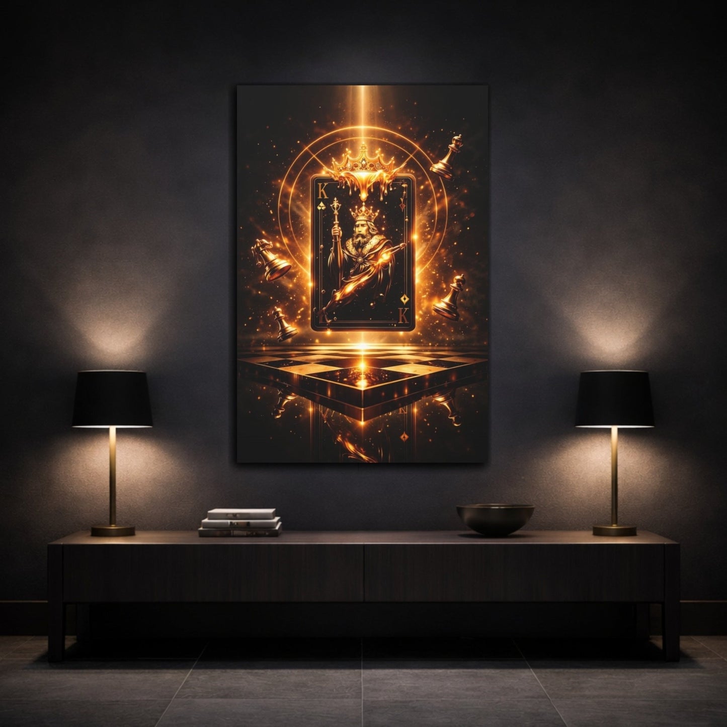 Fairytale King Card Black - Canvas Wall Art Print - YesArtYes