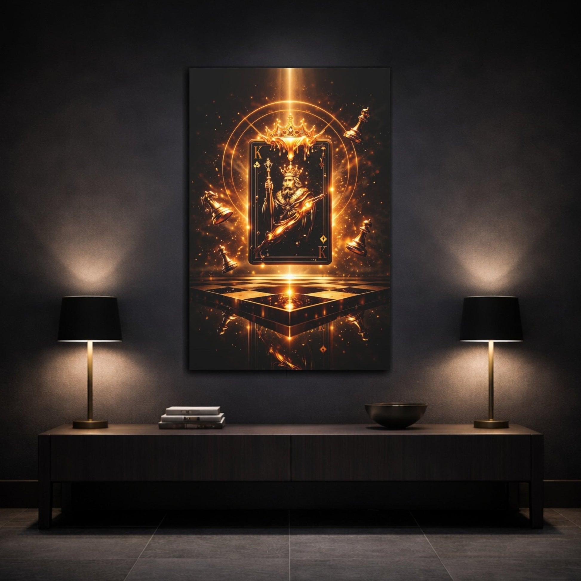 Fairytale King Card Black - Canvas Wall Art Print - YesArtYes