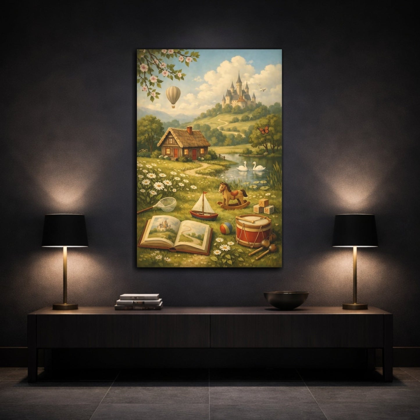 Fairytale Landscape Green - Canvas Wall Art Print - YesArtYes