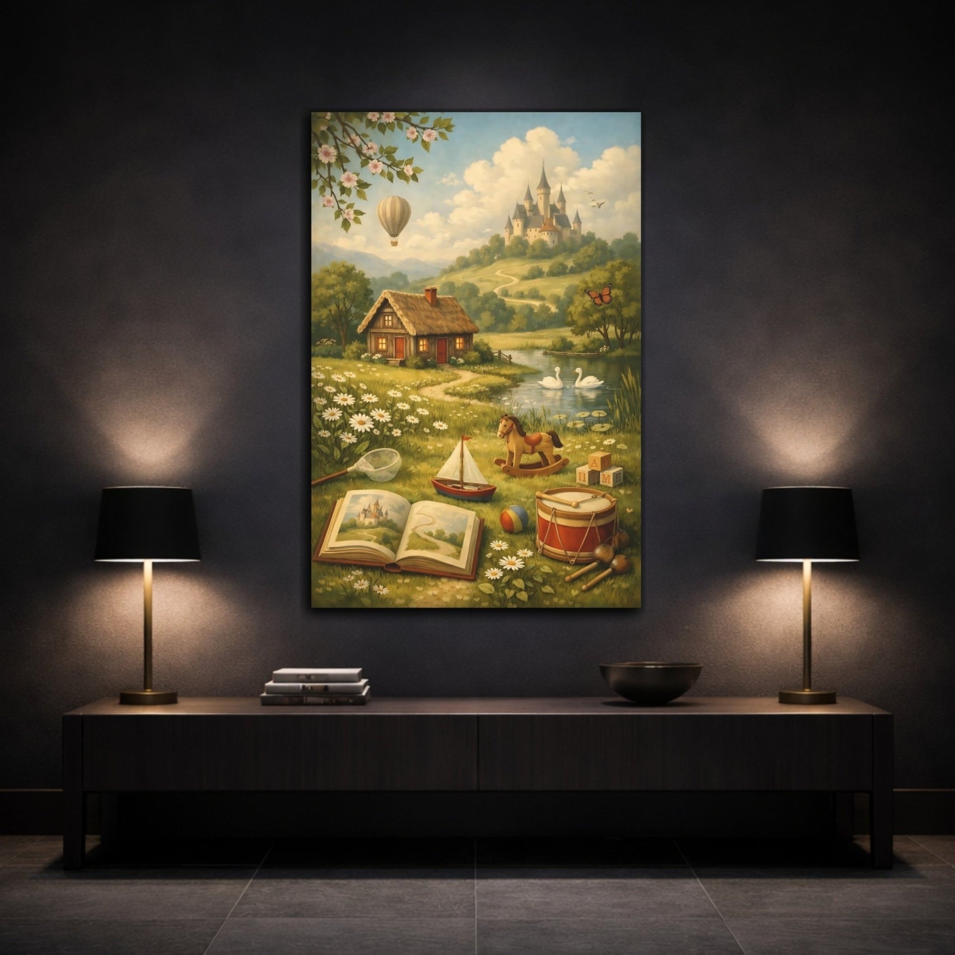Fairytale Landscape Green - Canvas Wall Art Print - YesArtYes