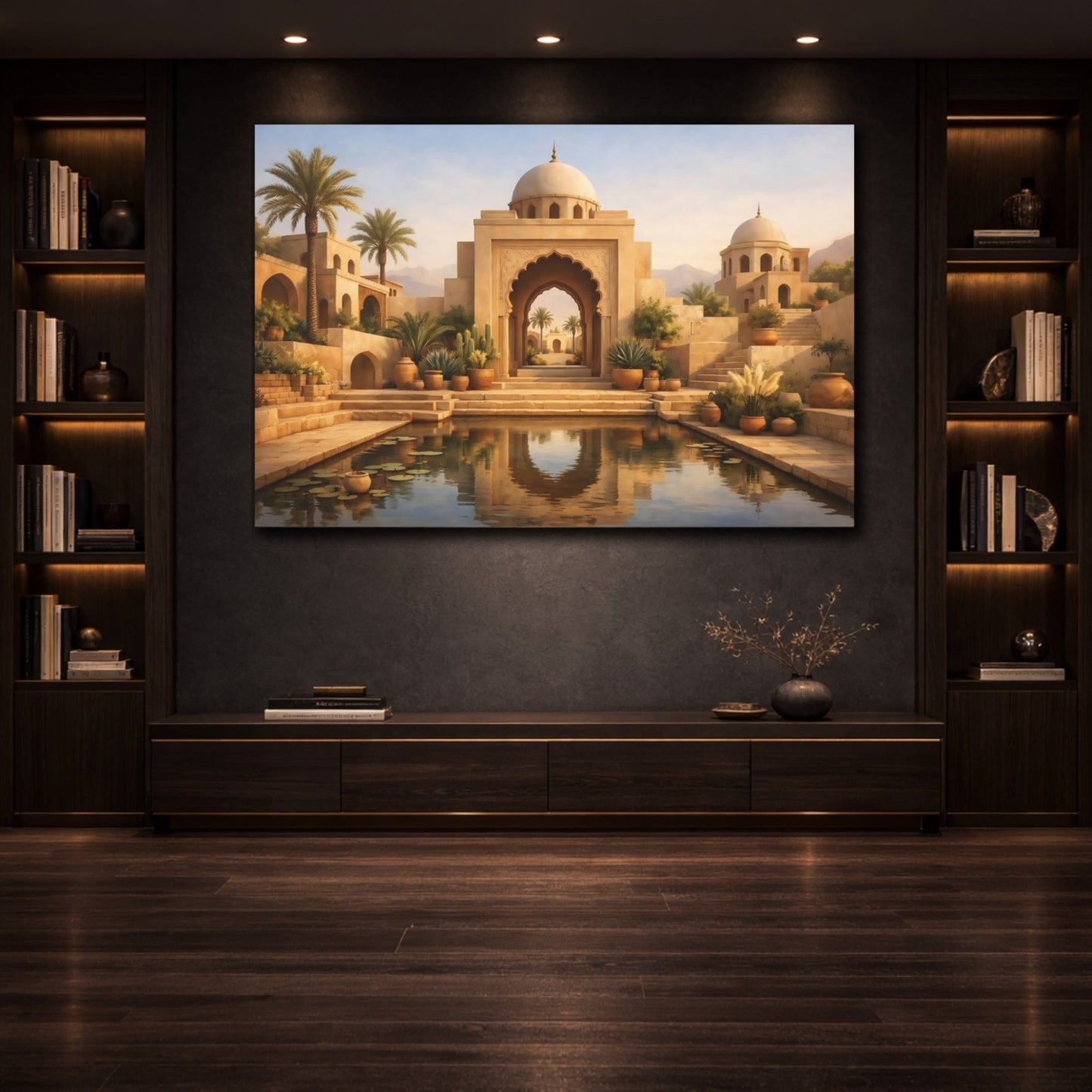 Fairytale Oasis Courtyard Sandstone - Canvas Wall Art Print - YesArtYes