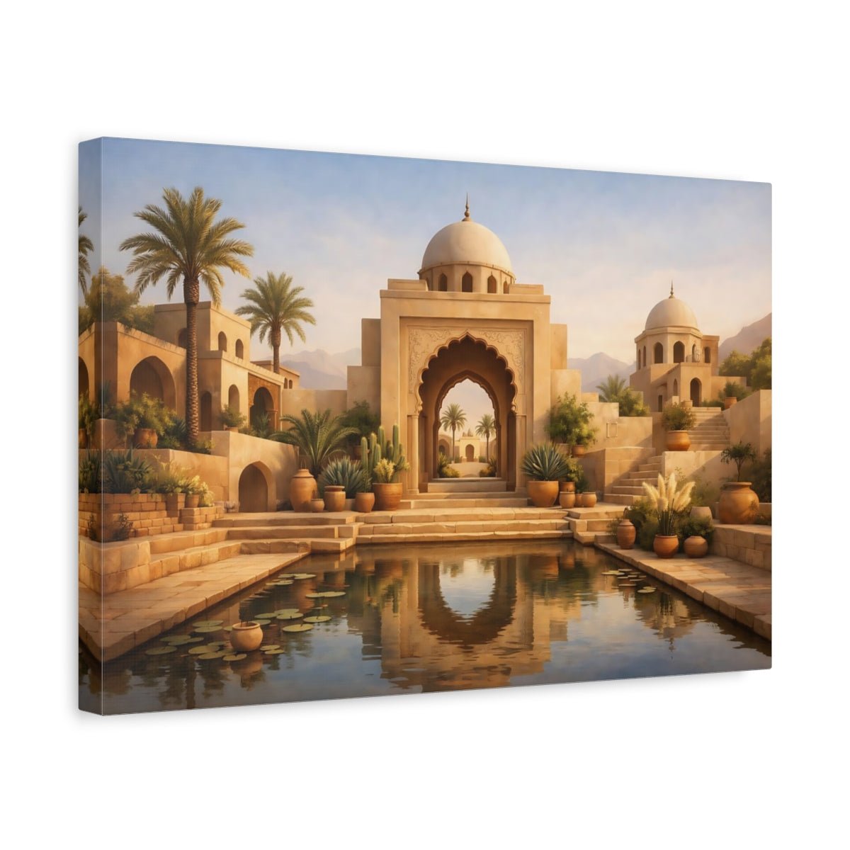 Fairytale Oasis Courtyard Sandstone - Canvas Wall Art Print - YesArtYes
