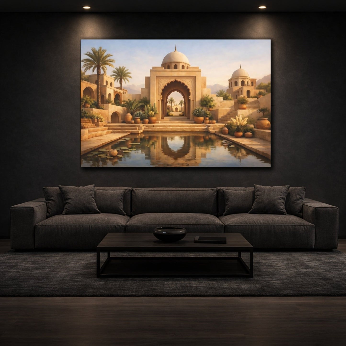 Fairytale Oasis Courtyard Sandstone - Canvas Wall Art Print - YesArtYes