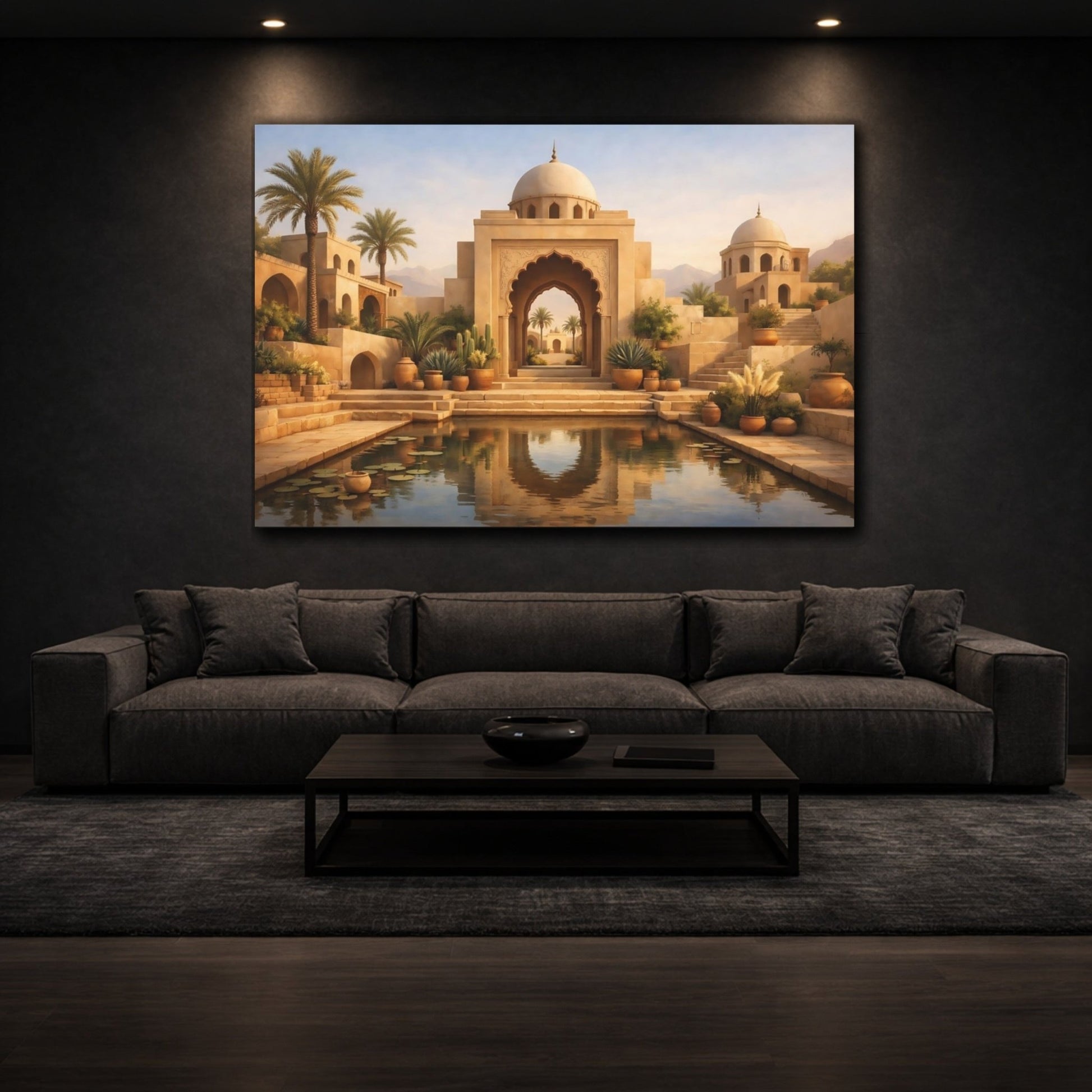Fairytale Oasis Courtyard Sandstone - Canvas Wall Art Print - YesArtYes