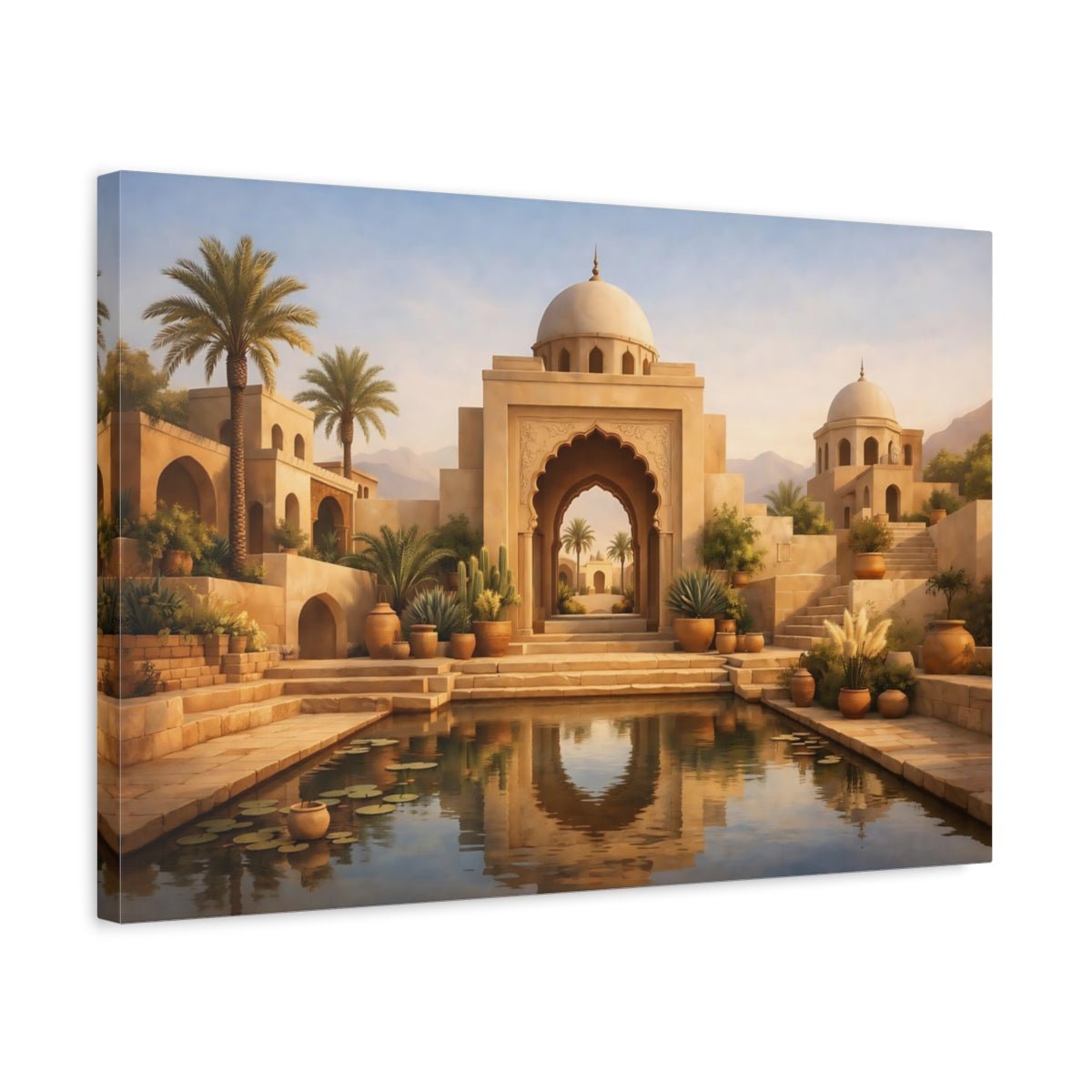 Fairytale Oasis Courtyard Sandstone - Canvas Wall Art Print - YesArtYes