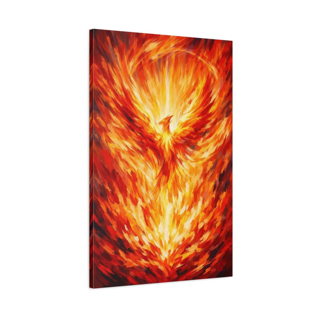 Fairytale Phoenix Red Orange - Canvas Wall Art Print - YesArtYes