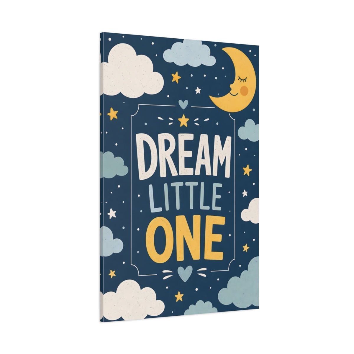 Fairytale Sleeping Moon Blue And Yellow Canvas Wall Art Print – Nursery Decor, Gallery - YesArtYes