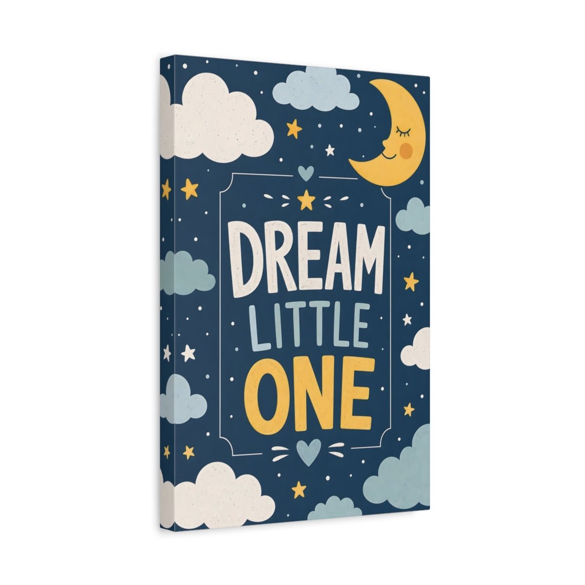 Fairytale Sleeping Moon Blue And Yellow Canvas Wall Art Print – Nursery Decor, Gallery - YesArtYes